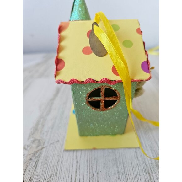 Katherine's collection green spring Easter cardboard village house birdhouse - Picture 4 of 9
